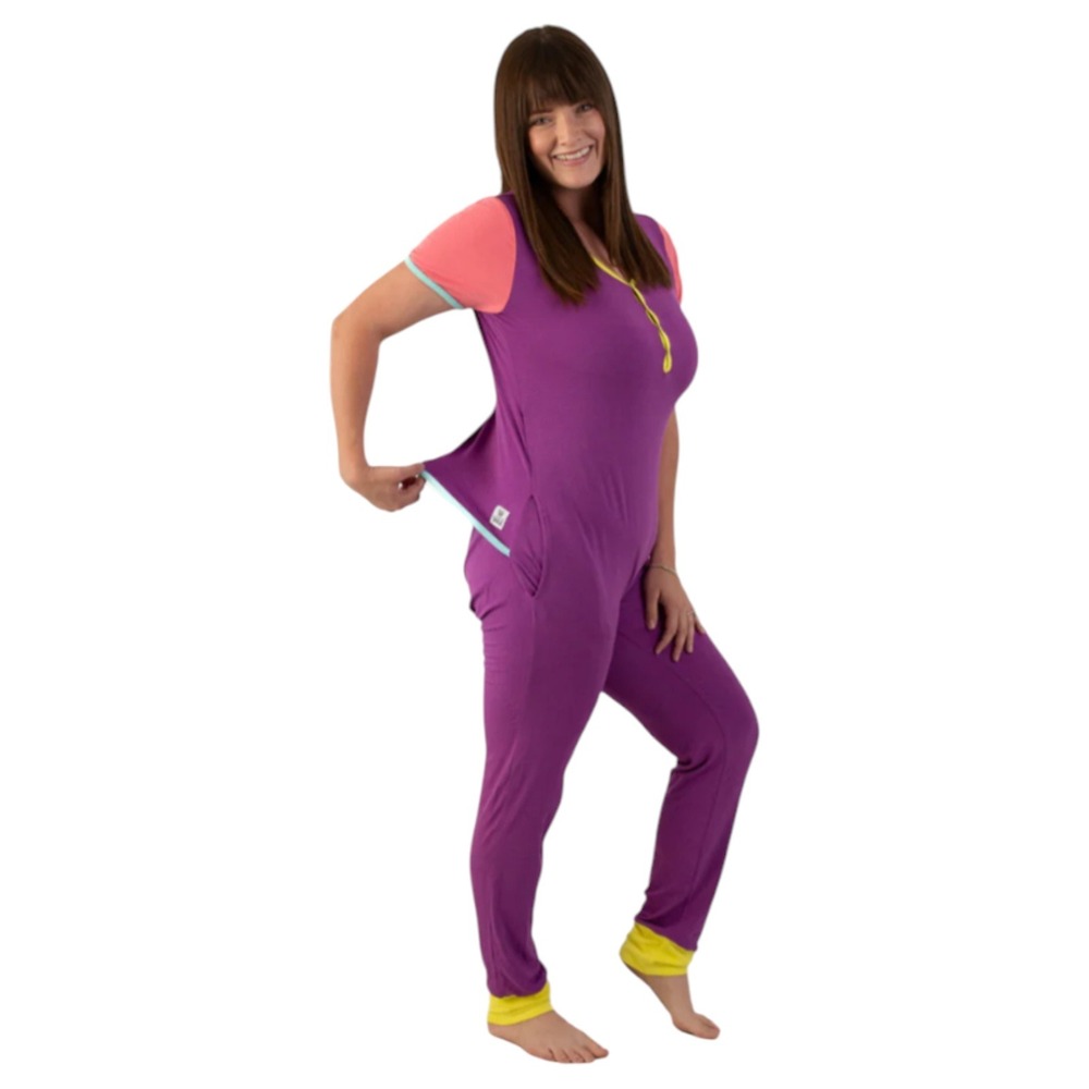 The Simple Seed Live It Up at Your Leisure Adult Pajamas Romper Sz 3XL NWT - Picture 5 of 10